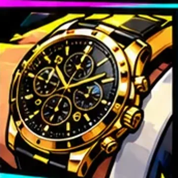 A gold chronograph watch
